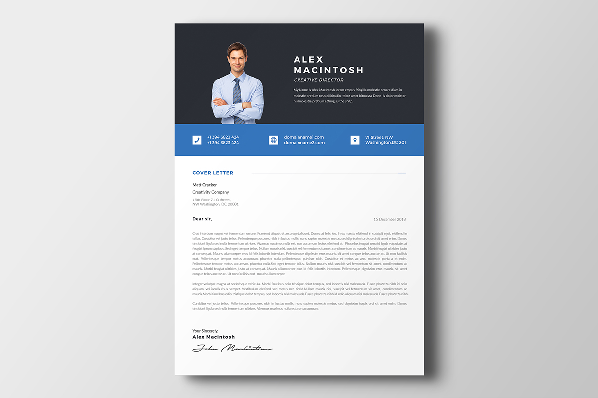 alex macintosh professional resume template 69695