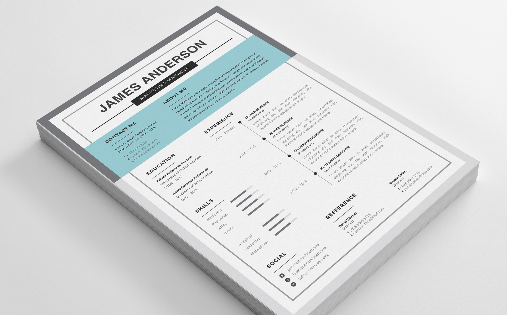 Anderson Resume Theme Small Screenshot Anderson Resume Template