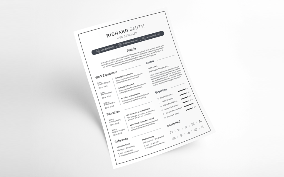 Richard Smith - Resume Template Small Screenshot Richard Smith - Resume Template