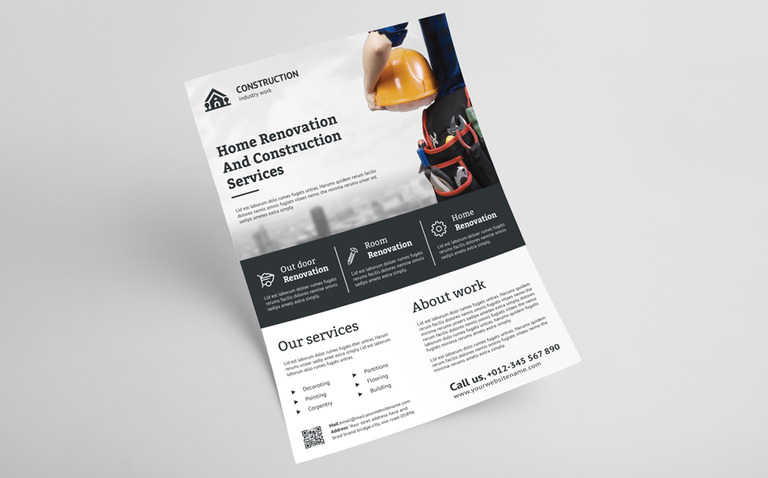 construction flyer corporate identity template 70815