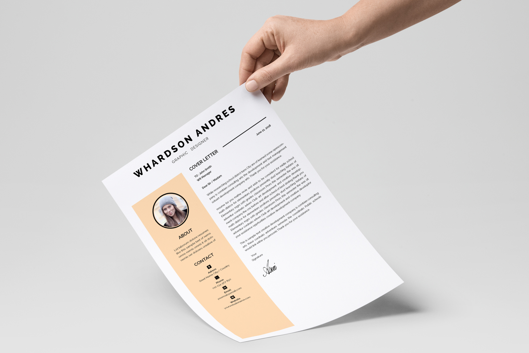 Whardson Andres Graphic Designer Premium Resume Template Small Screenshot Whardson Andres Graphic Designer Resume Template