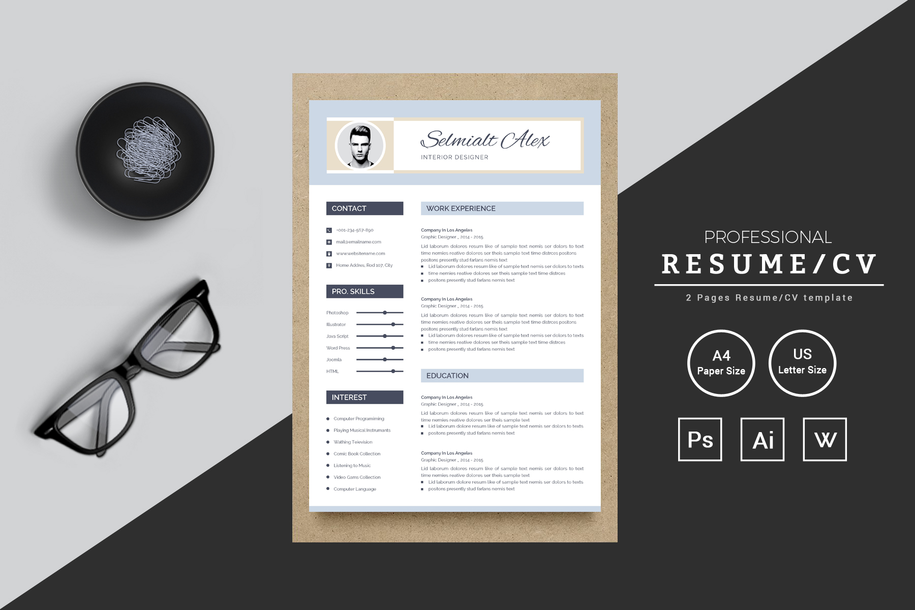 Selmiailt Alex Modern Premium Resume Template Small Screenshot Selmiailt Alex Modern Resume Template