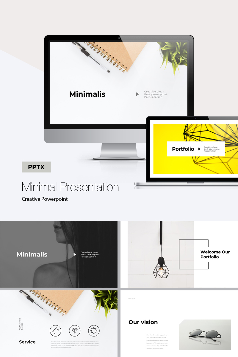 creative minimal presentation powerpoint template 72033