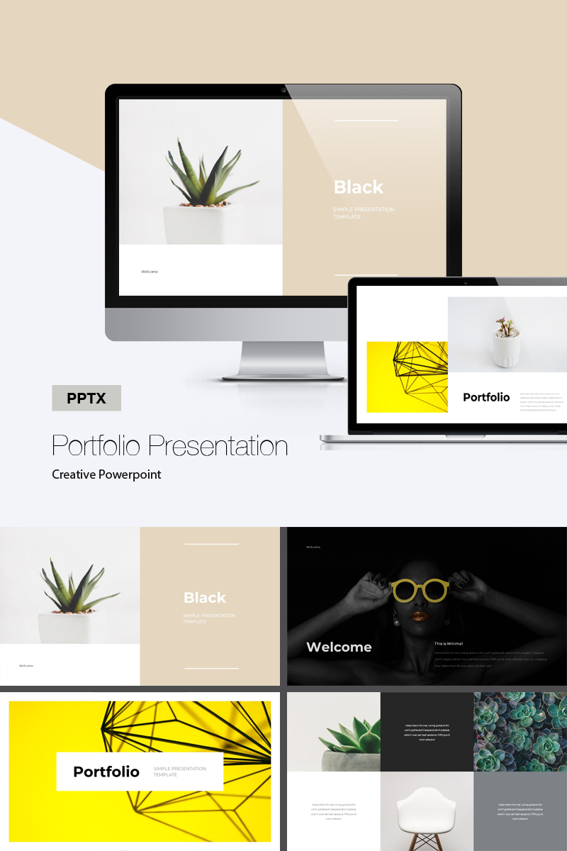 portfolio powerpoint template 74562