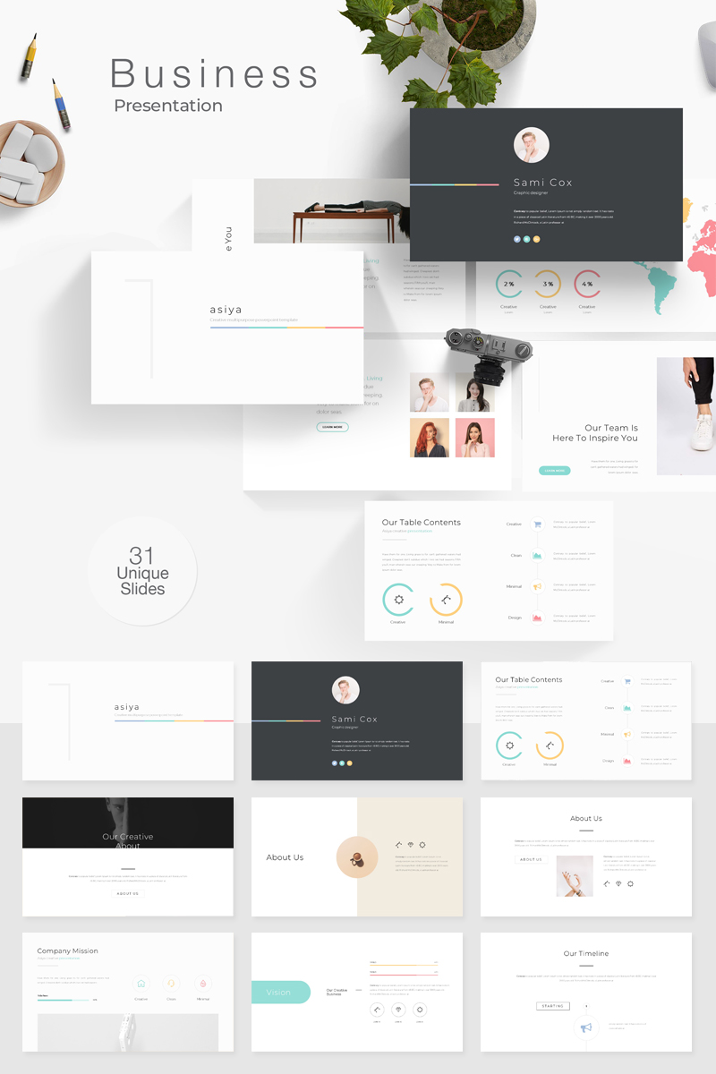 Colorful & Clean Minimal Creative PPTX Template Small Screenshot Colorful & Clean Minimal PowerPoint Template