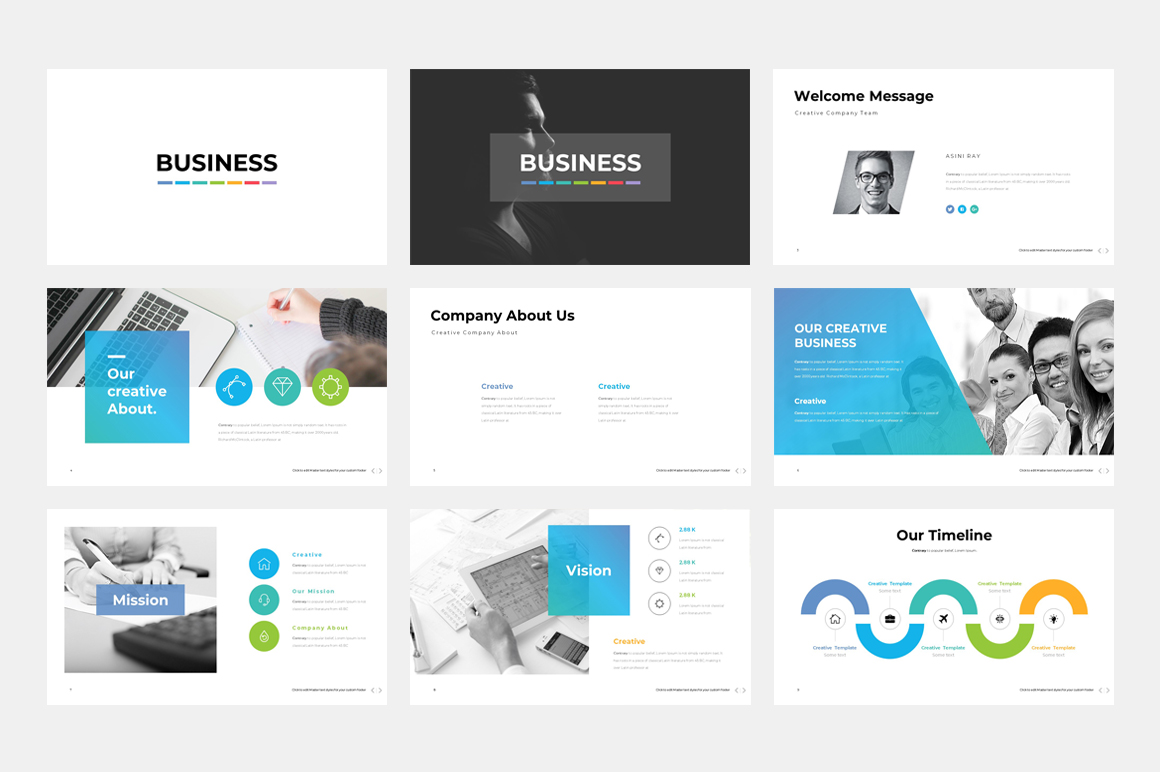Clean Business PowerPoint Template #80547