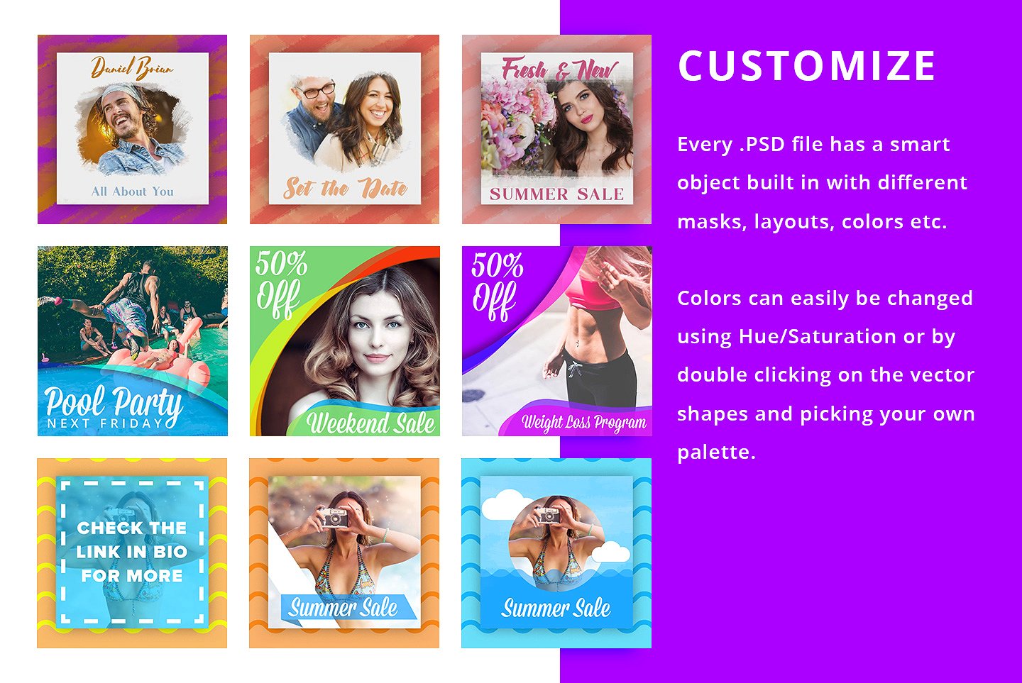 Animated - Instagram Video Templates for Photoshop Tema Medios sociales Captura de Pantalla Pequeña Medios sociales para Sitio de Gráficos