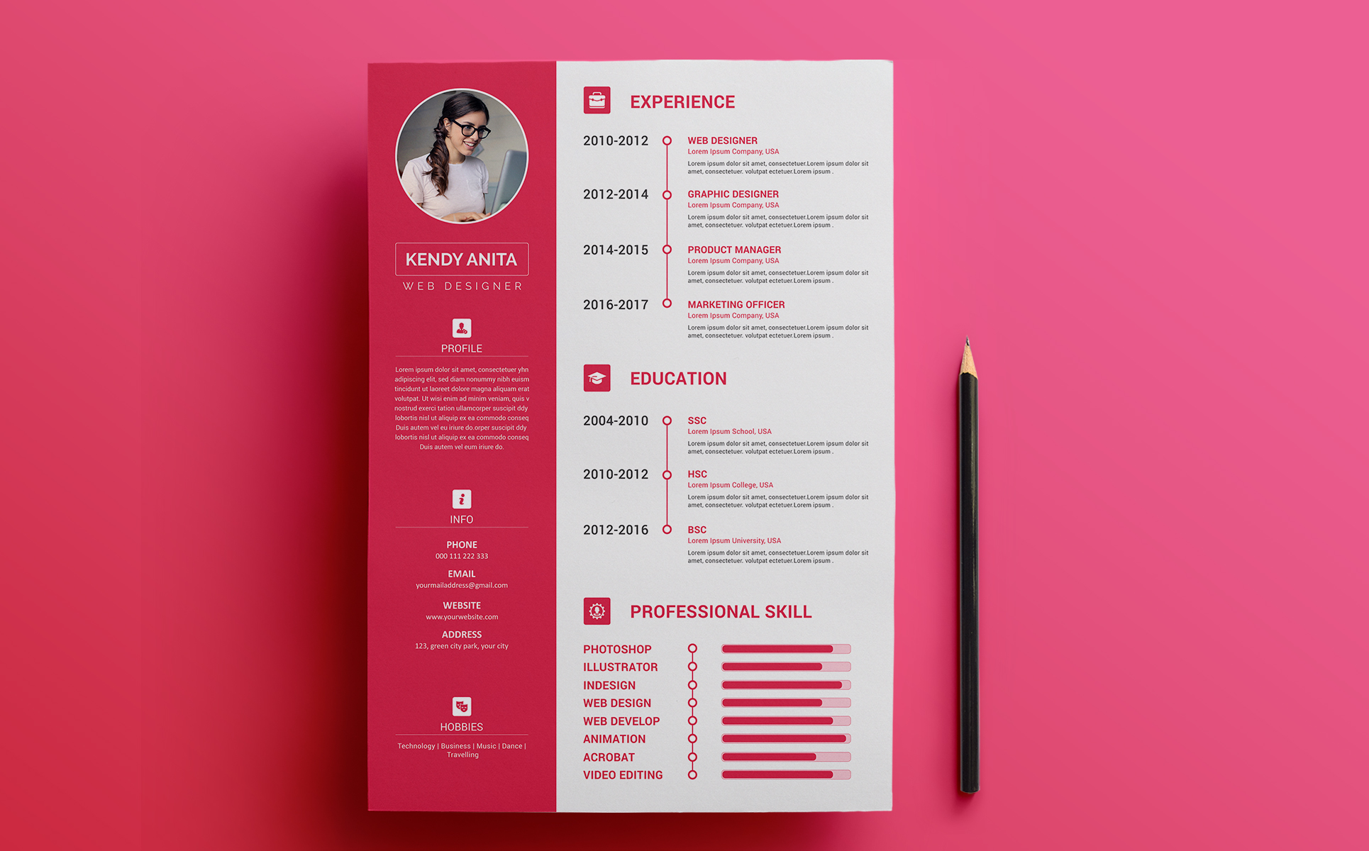 Download Резюме "Andy – CV &amp; Resume Template" / Andy – CV &amp; Resume Template - Резюме на тему графика a4,cv,doc,template,elegant,resume,female,feminine,indesign,infographic,modern,professional,clean,design,minimal,pages,portfolio,word,job,profession