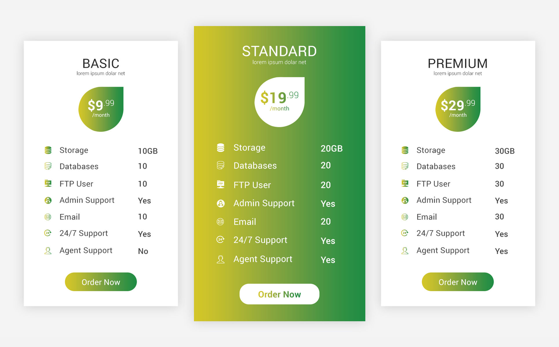 Download Фирменный стиль "Modern - Pricing Table - Corporate Identity Template" / Modern - Pricing Table - Corporate Identity Template - Фирменный стиль на тему графика business,button,buttons,clean,corporate,flat,horizontal,tables,hosting,modern,price,pricing,table,style,ui,web,element,elements,gradient,psd
