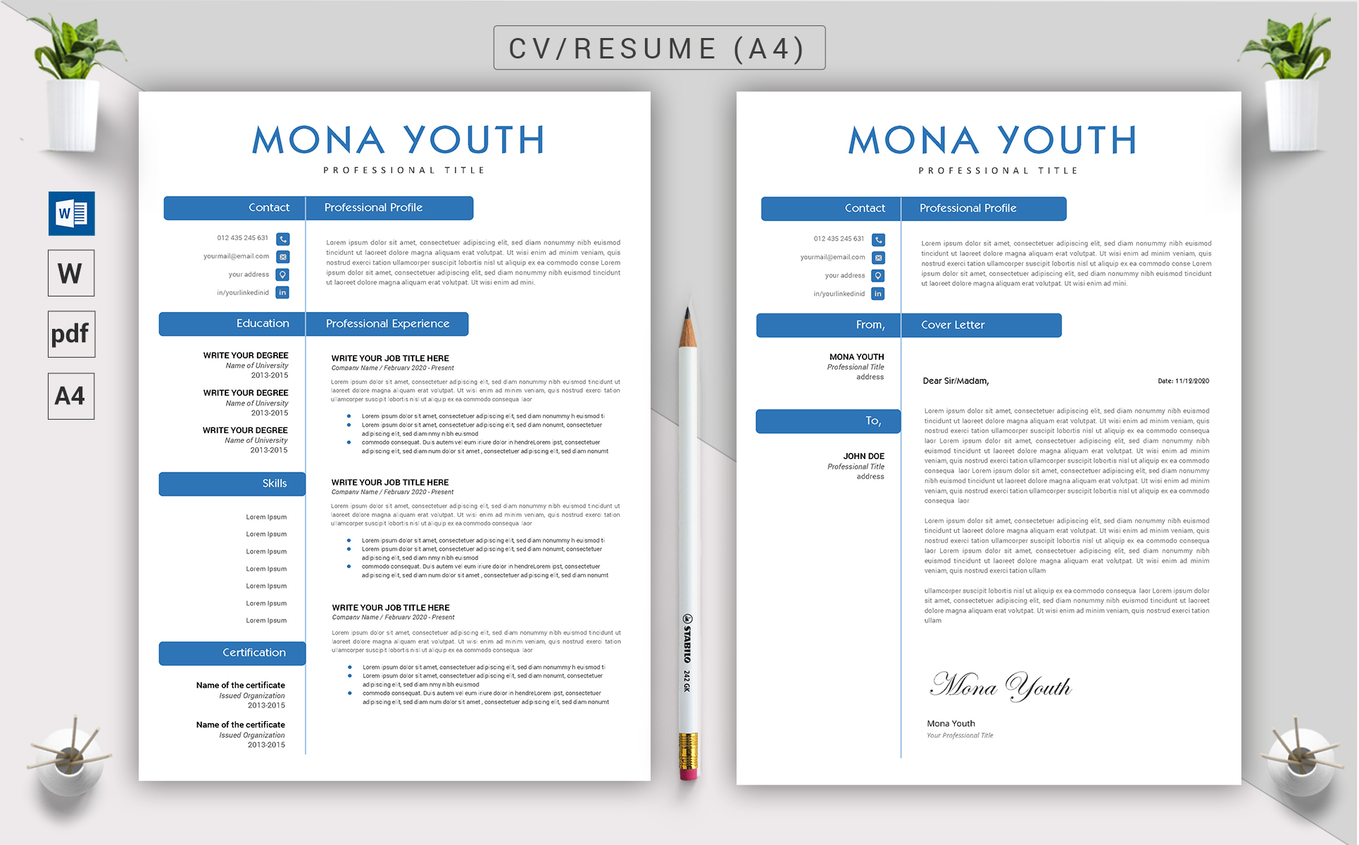 Download Резюме "Mona Youth - CV Resume Template" / Mona Youth - CV Resume Template - Резюме на тему графика a4,black resume,bright,clean,cv,cover letter,creative,curriculum vitae,design,template,docx,editable,elegant,job,light,minimal,word,modern,new,resume
