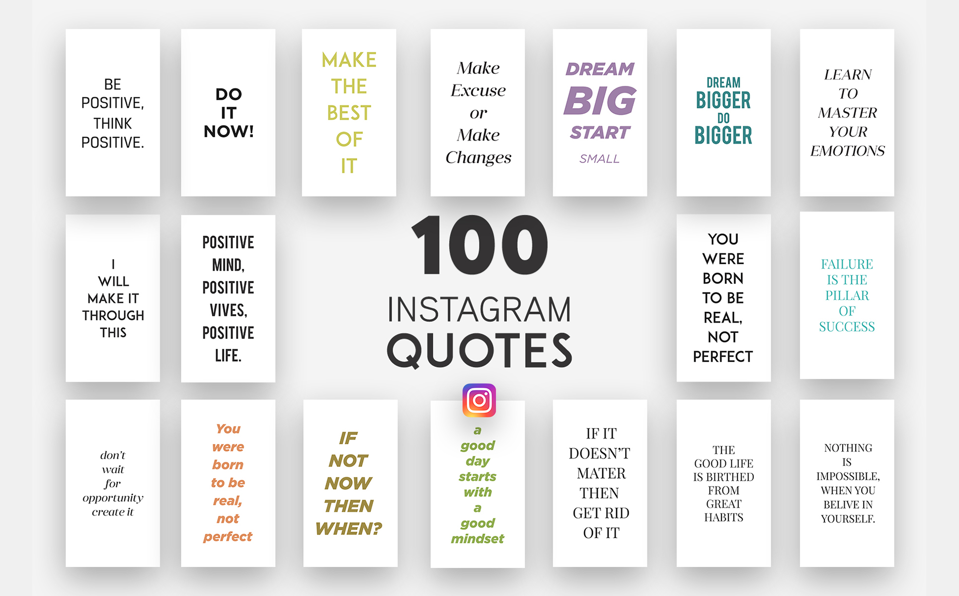 Download Шаблон для соцсетей "100 Instagram Motivational Quotes Pack PSD Social Media Template" / 100 Instagram Motivational Quotes Pack PSD Social Media Template - Шаблон для соцсетей на тему графика instagram quotes,social media quotes,instagram,quotes,editable quotes,quotes pack,quotes bundle,quotes instagram,quotes for instagram,quotes design,social,bundle,motivational quotes,love quot