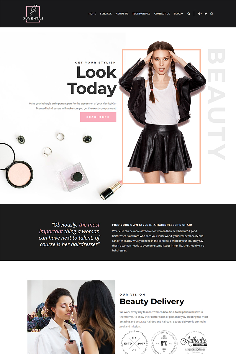  Juventas - Salon Elementor WordPress Theme