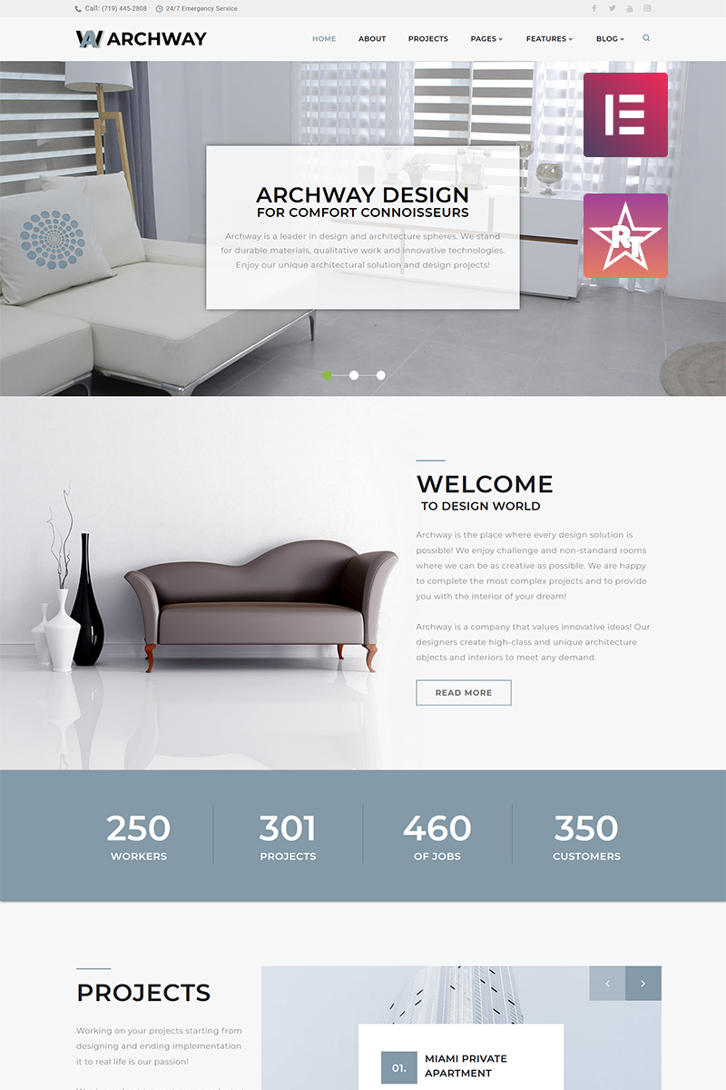Archway - Architecture Agency Elementor WordPress Theme