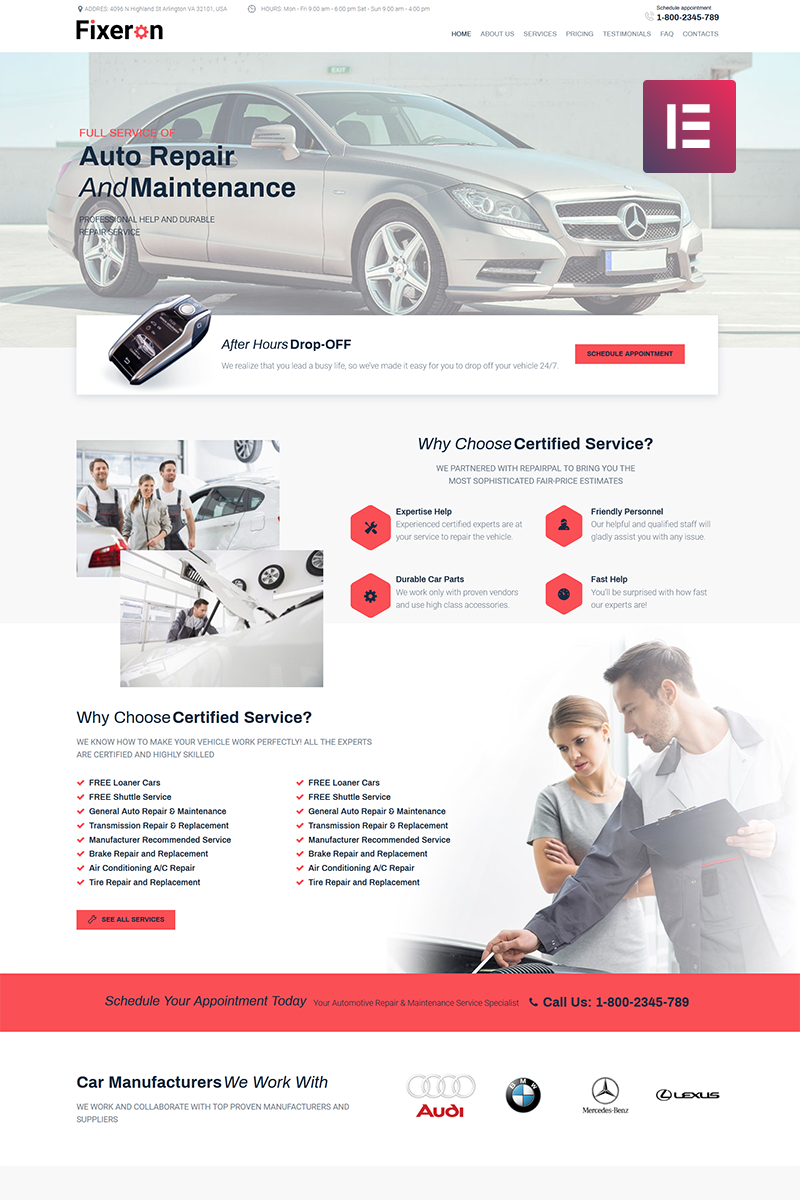  Fixeron - Car Repair Elementor WordPress Theme