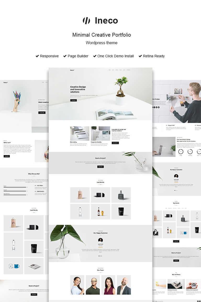 ineco minimal creative portfolio wordpress theme 68323