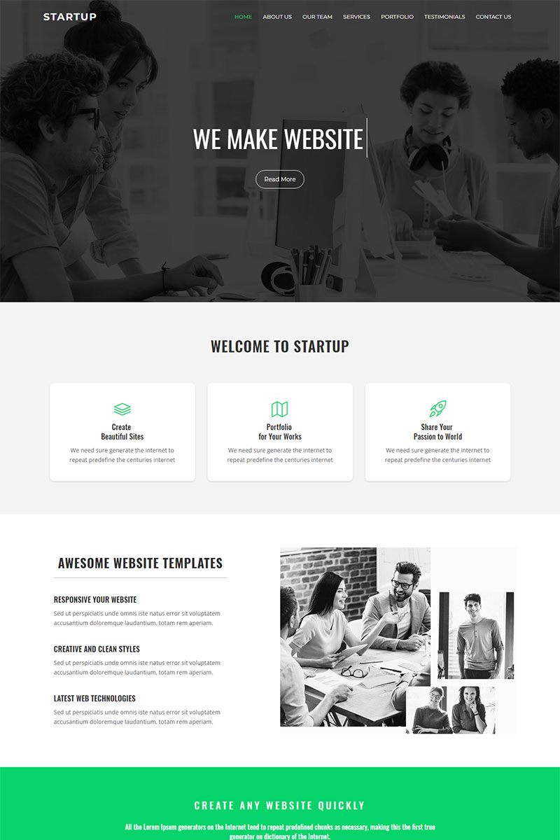 startup landing page