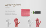 Winter Gloves Product mockup template Klein Screenshot "Winter Gloves" Product Mockup