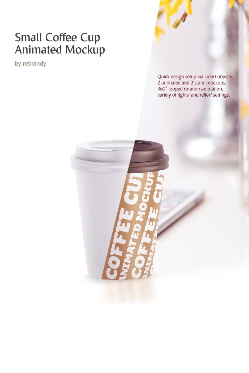 Small Coffee Cup Animated Product Mockup Template Small Screenshot Small Coffee Cup Animated Product Mockup
