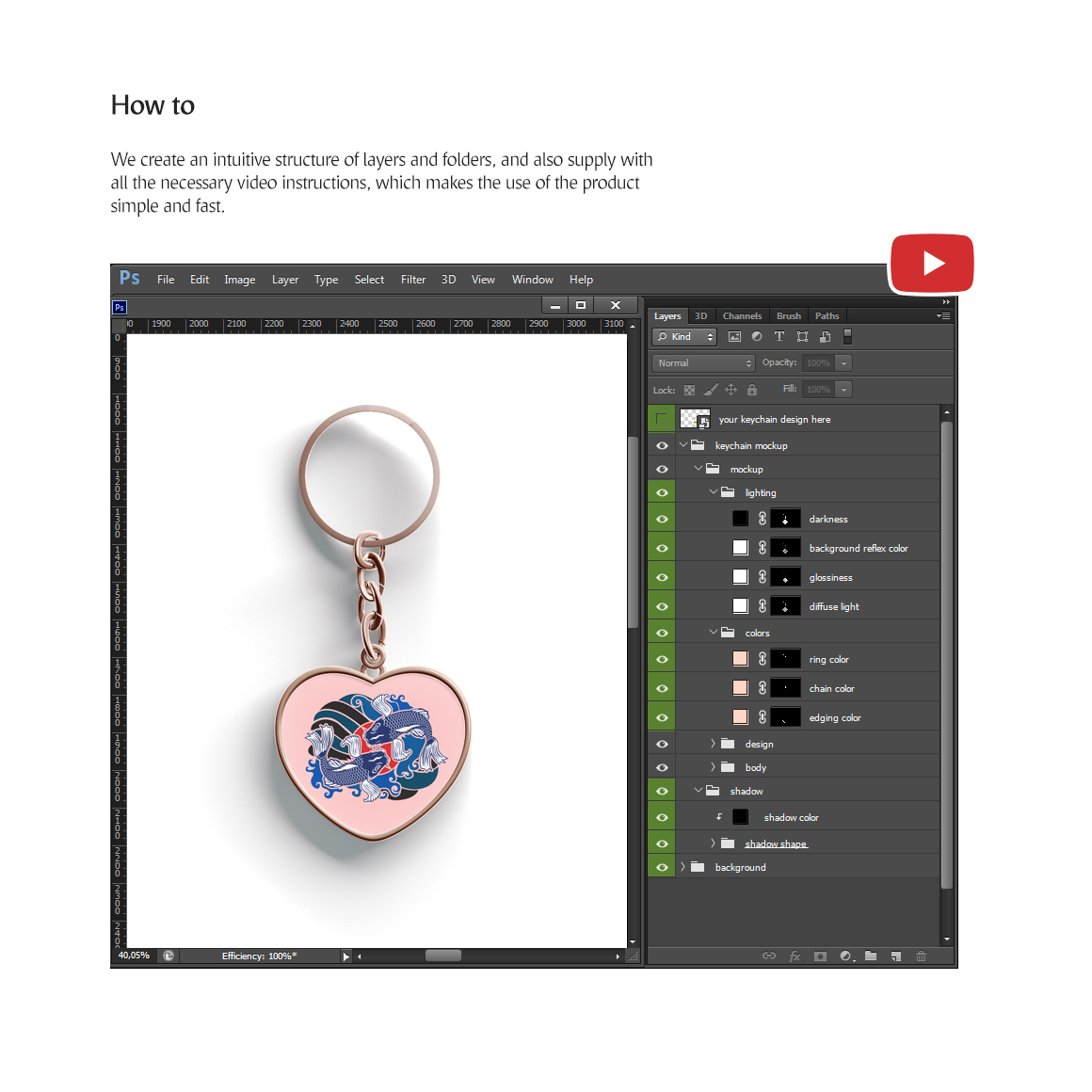 Heart Keychain Product Mockup Theme Small Screenshot Heart Keychain Product Mockup