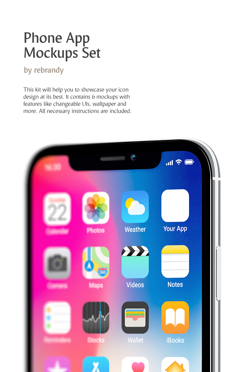 Phone App Set Product Mockup Template Small Screenshot Phone App Set Product Mockup