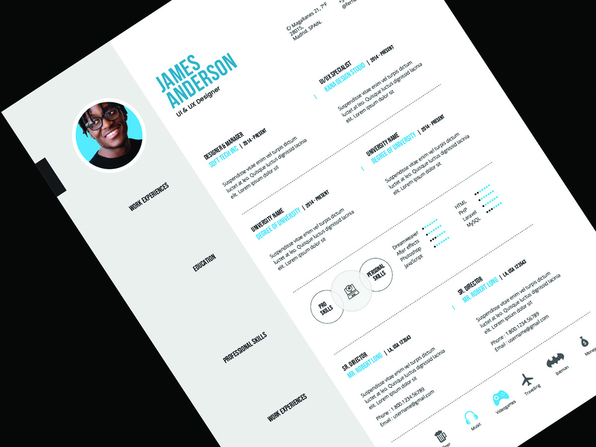 Download Резюме "CV Resume Template" / CV Resume Template - Резюме на тему графика a4,clean,creative,cv,cv template,design,elegant,elegant resume,indesign,infographic,letter,minimalist,modern,modern resume,portfolio,professional,professional resume,resume,resume clean,resum