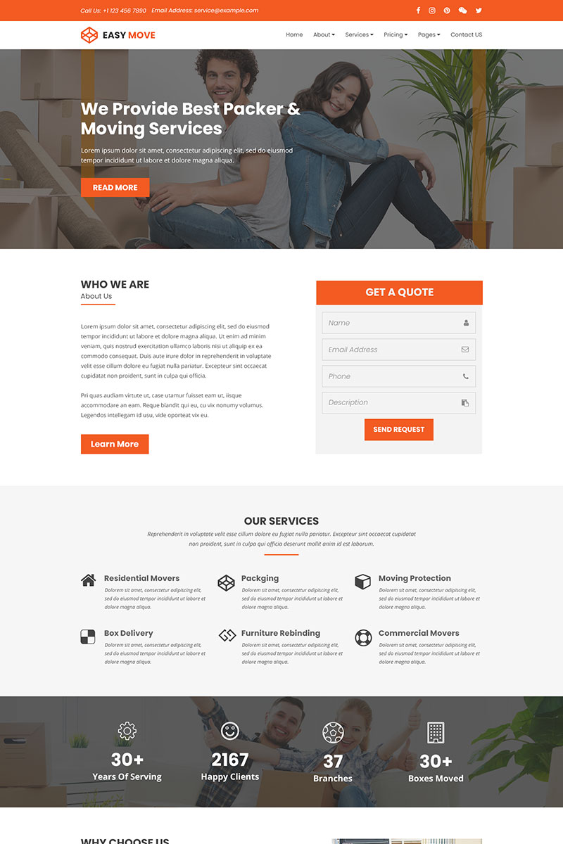 easy move packers and moving services psd template 69848 moving template