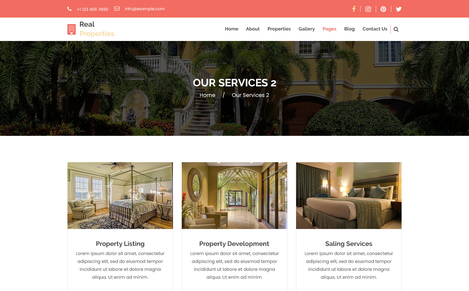 Real-Properties - Real Estate Bootstrap PSD主题 小的屏幕截图 "Real-Properties - Real Estate" 响应式PSD模板