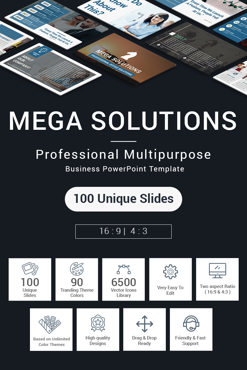 Mega Solutions MS PPT Theme Small Screenshot Mega Solutions PowerPoint Template