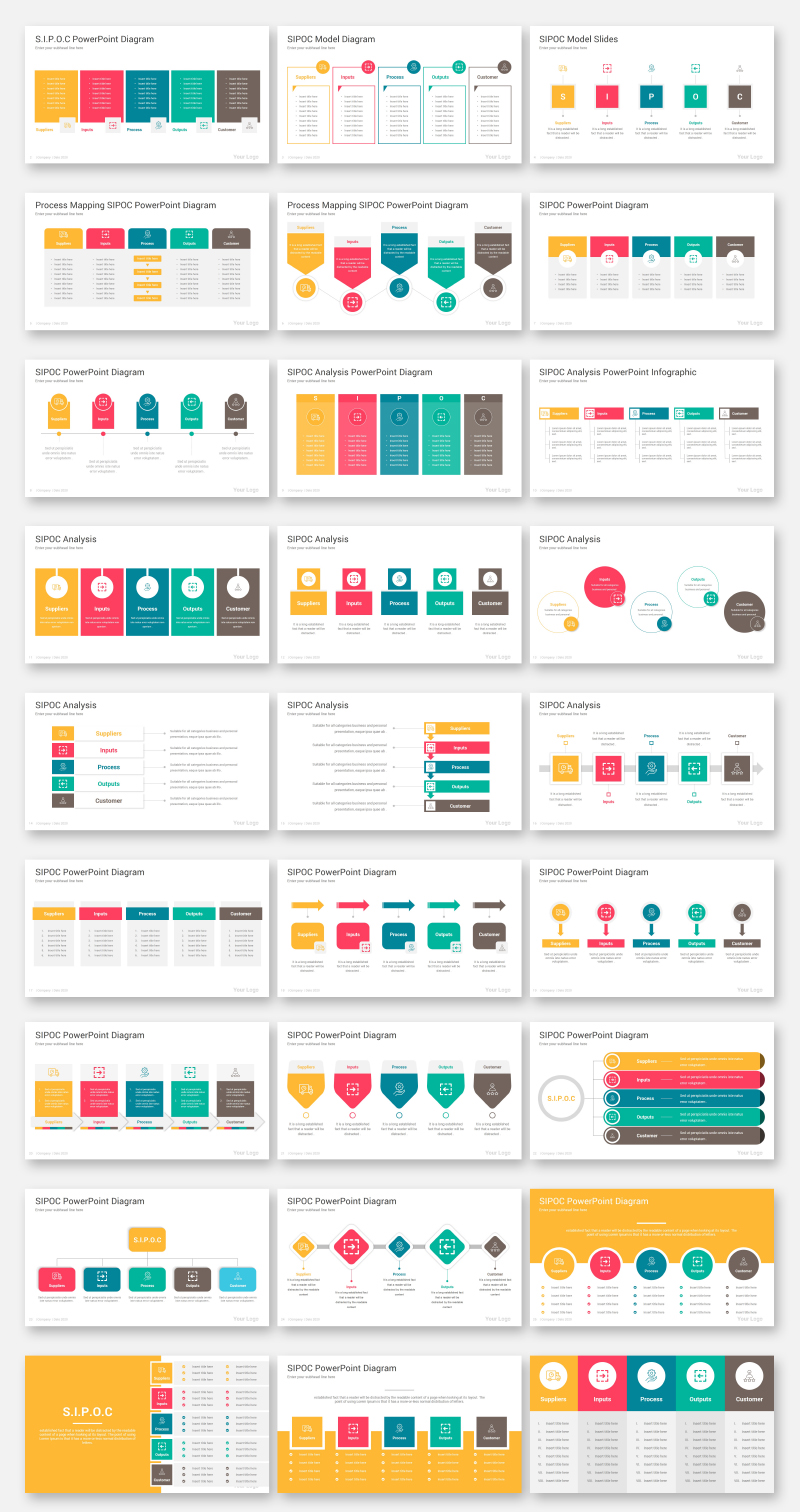 SIPOC Diagrams Pack PowerPoint Template