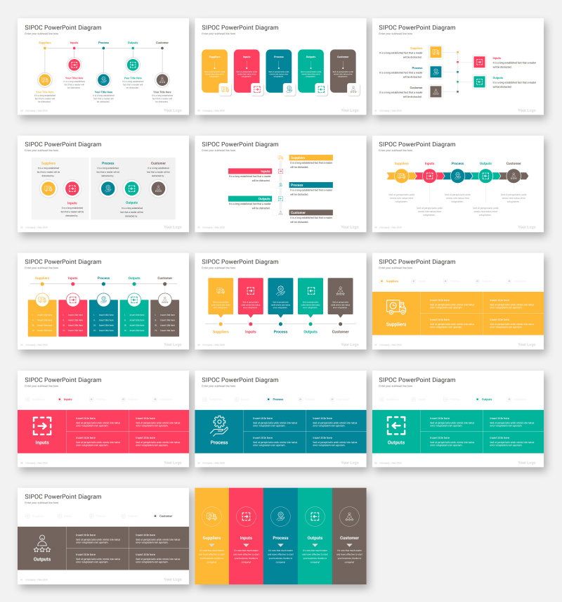 SIPOC Diagrams Pack PowerPoint Template