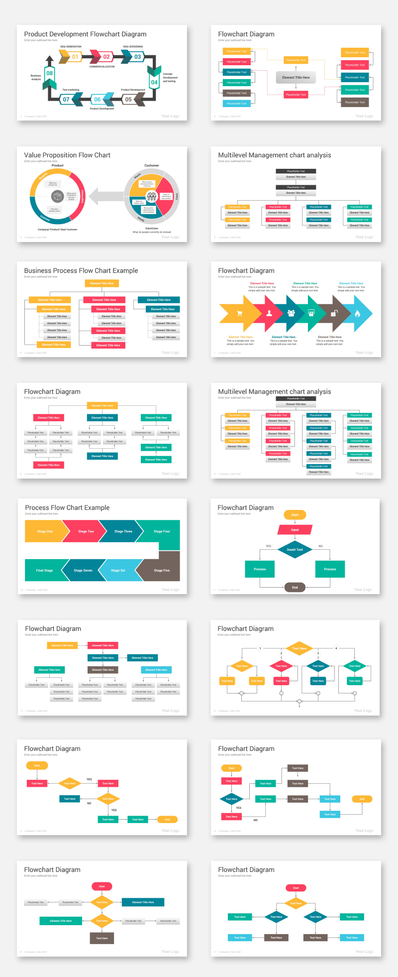 Flowchart Diagrams PowerPoint Template