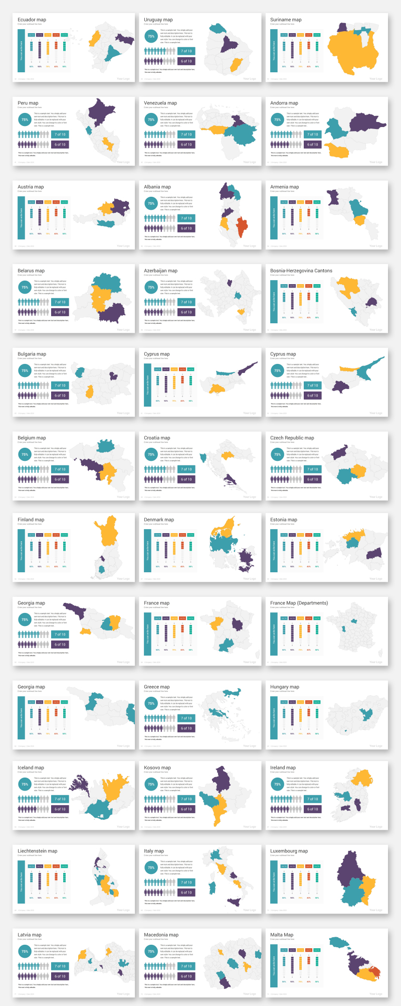 Maps infographics PowerPoint Template