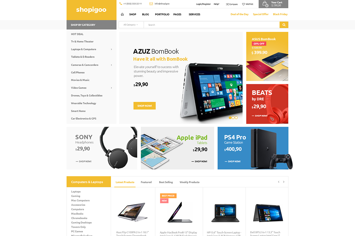 Shopigoo Bootstrap WooCommerce Template Small Screenshot Shopigoo WooCommerce Theme