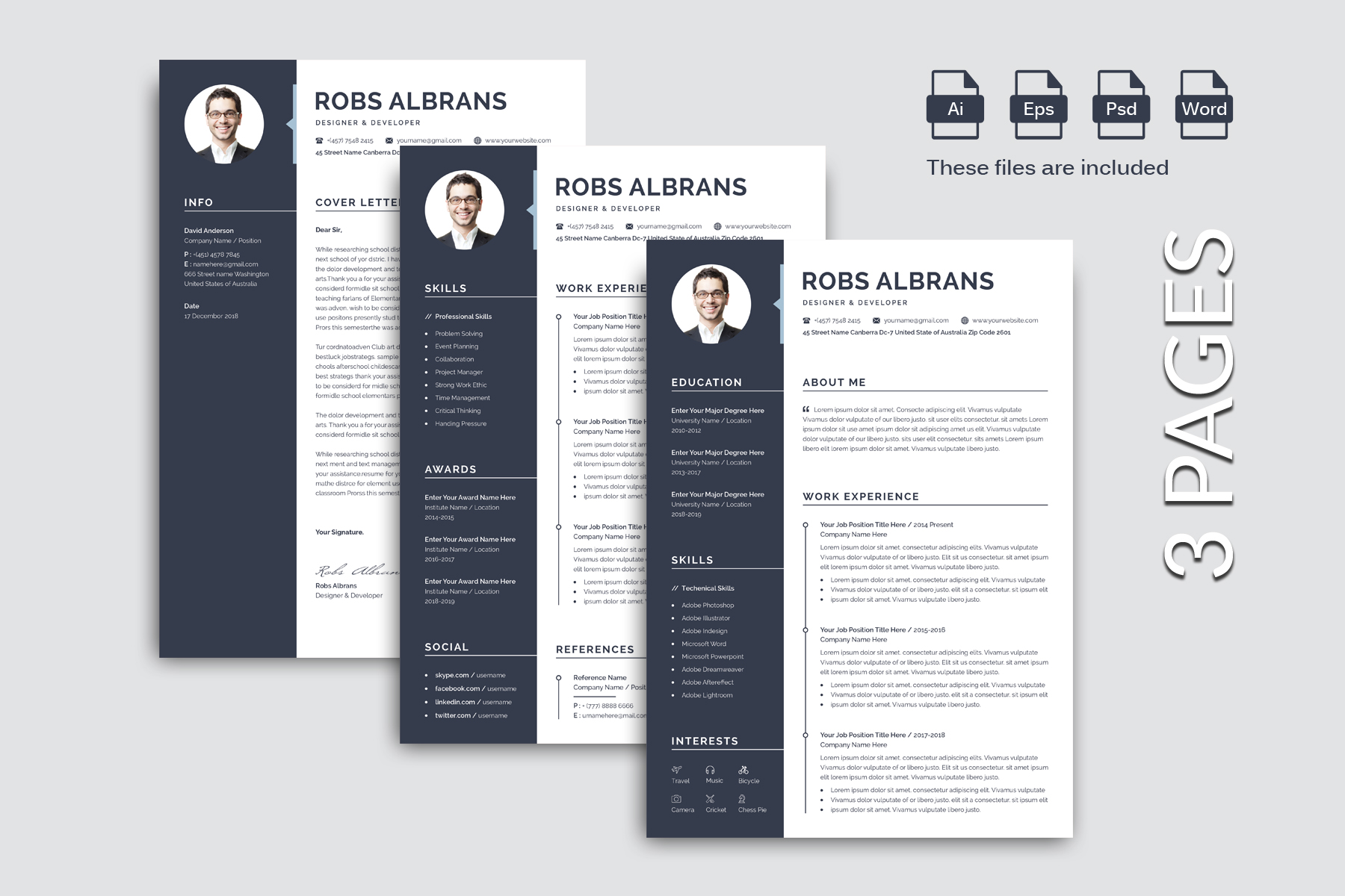 Download Резюме "Robs Clean Resume Template" / Robs Clean Resume Template - Резюме на тему графика resume,cv,clean resume,creative resume,word resume,infographic resume,modern resume,professional resume,student resume,resume mac pages,manager cv template,bankers resume,doctors resume,job s