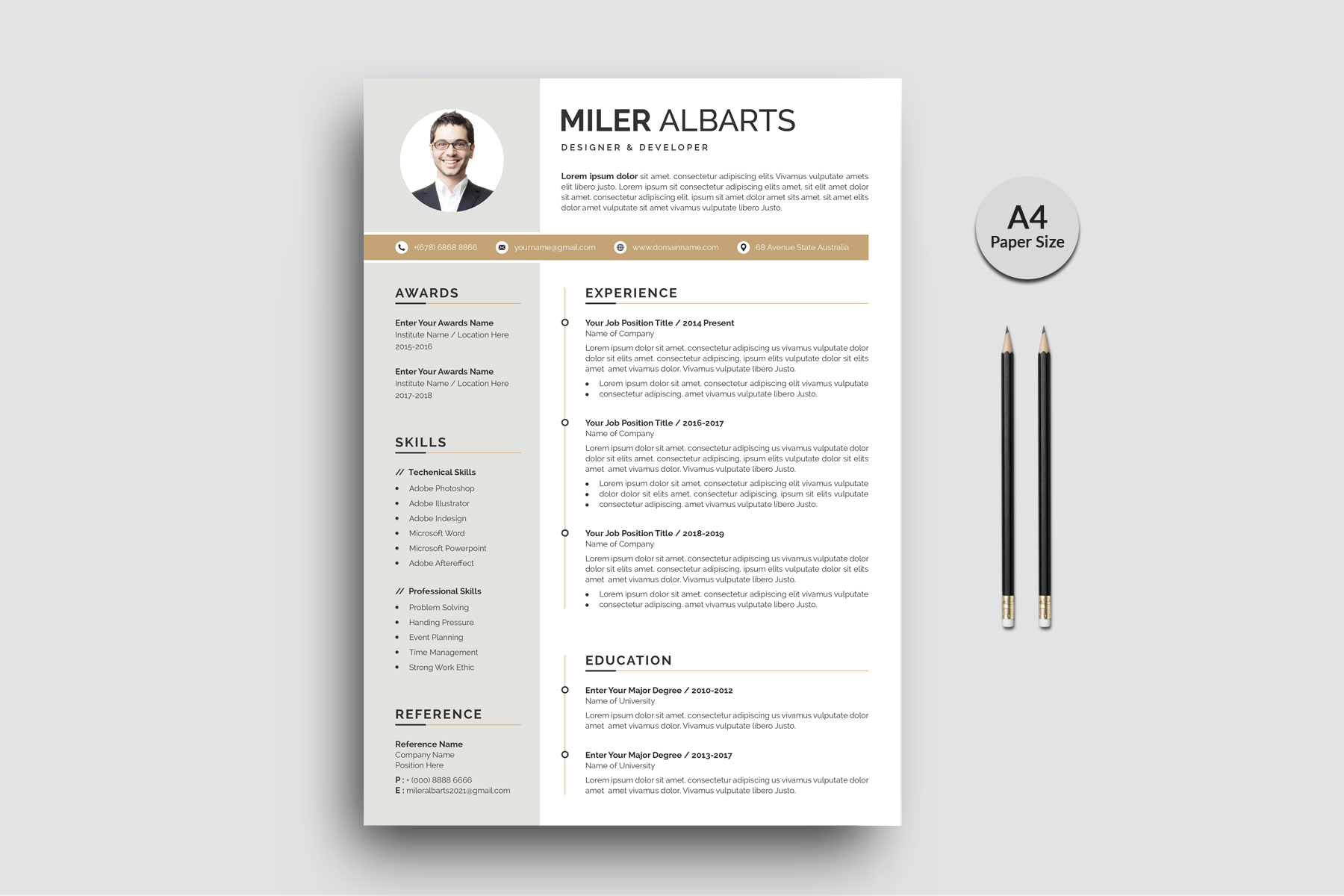 Download Резюме "Clean Miler Resume Template" / Clean Miler Resume Template - Резюме на тему графика resume,cv,clean resume,creative resume,word resume,infographic resume,modern resume,professional resume,student resume,resume mac pages,manager cv template,bankers resume,doctors resume,job s