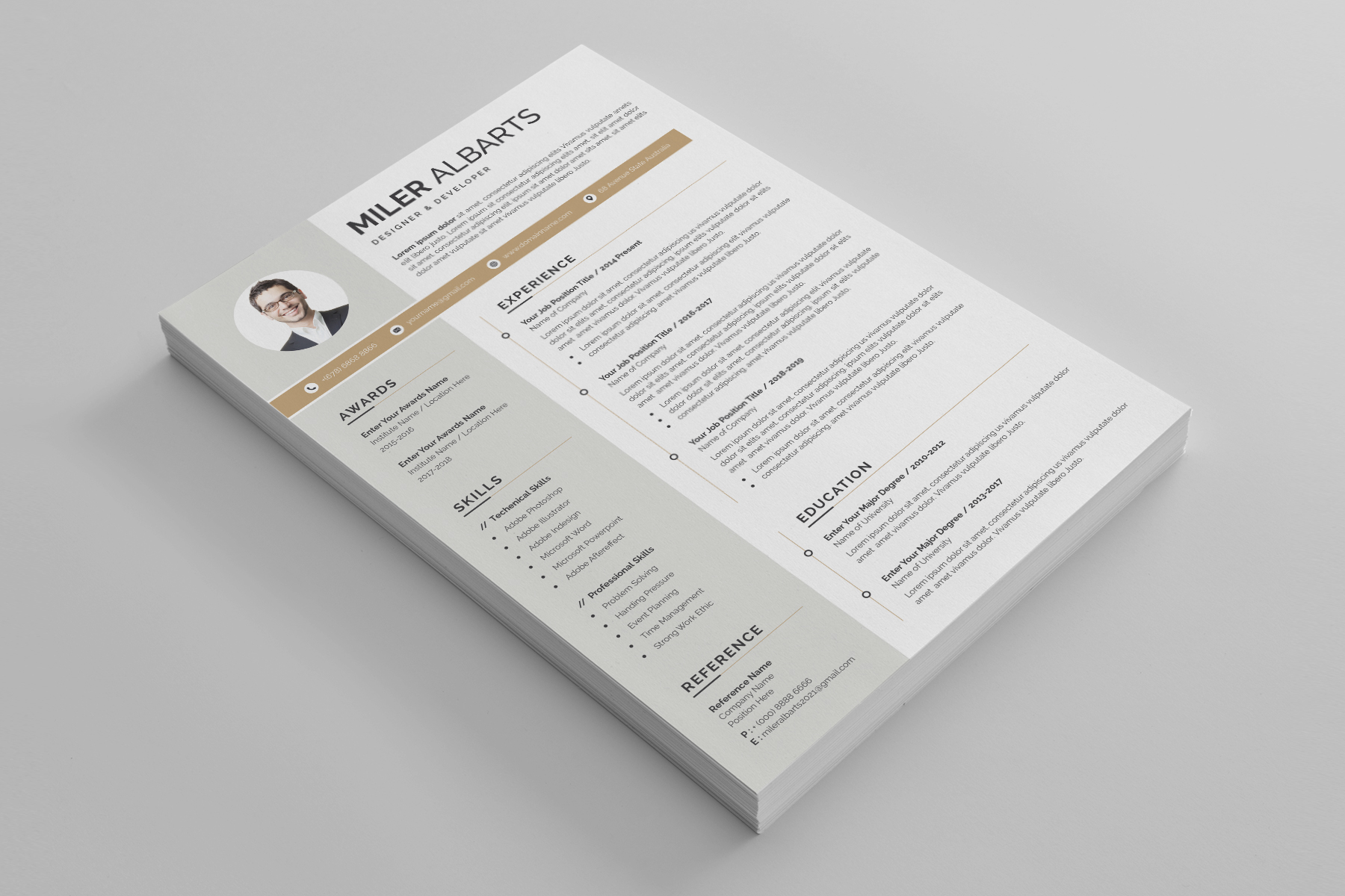 Download Резюме "Clean Miler Resume Template" / Clean Miler Resume Template - Резюме на тему графика resume,cv,clean resume,creative resume,word resume,infographic resume,modern resume,professional resume,student resume,resume mac pages,manager cv template,bankers resume,doctors resume,job s