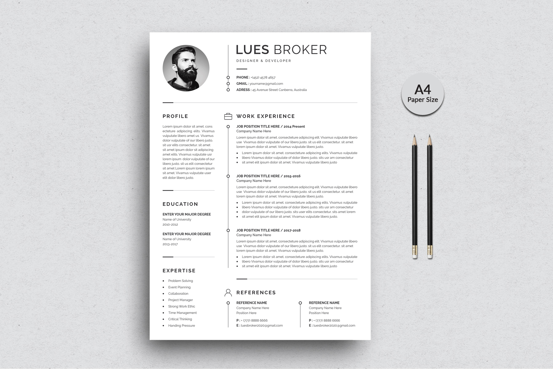 Download Резюме "Professional Broker Resume Template" / Professional Broker Resume Template - Резюме на тему графика resume,cv,clean resume,creative resume,word resume,infographic resume,modern resume,professional resume,student resume,resume mac pages,manager cv template,bankers resume,doctors resume,job s