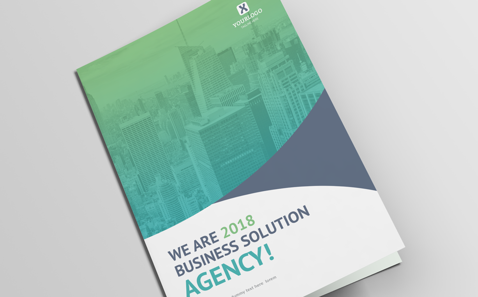 Solution Bi-Fold Brochure Tema di Identità Aziendale Screenshot piccolo Tema di Identità Aziendale #74358 "Solution Bi-Fold Brochure"