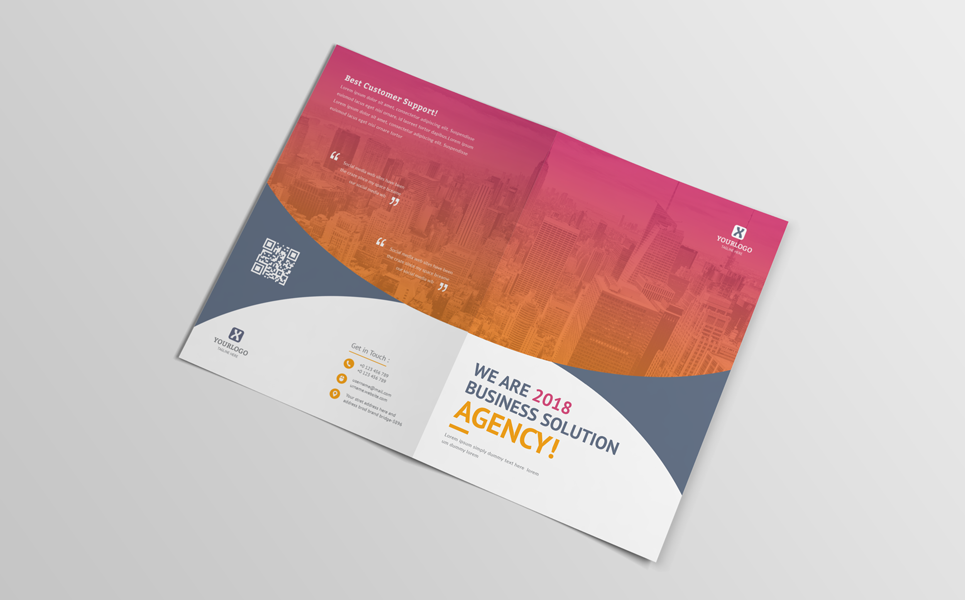 Solution Bi-Fold Brochure Tema di Identità Aziendale Screenshot piccolo Tema di Identità Aziendale #74358 "Solution Bi-Fold Brochure"