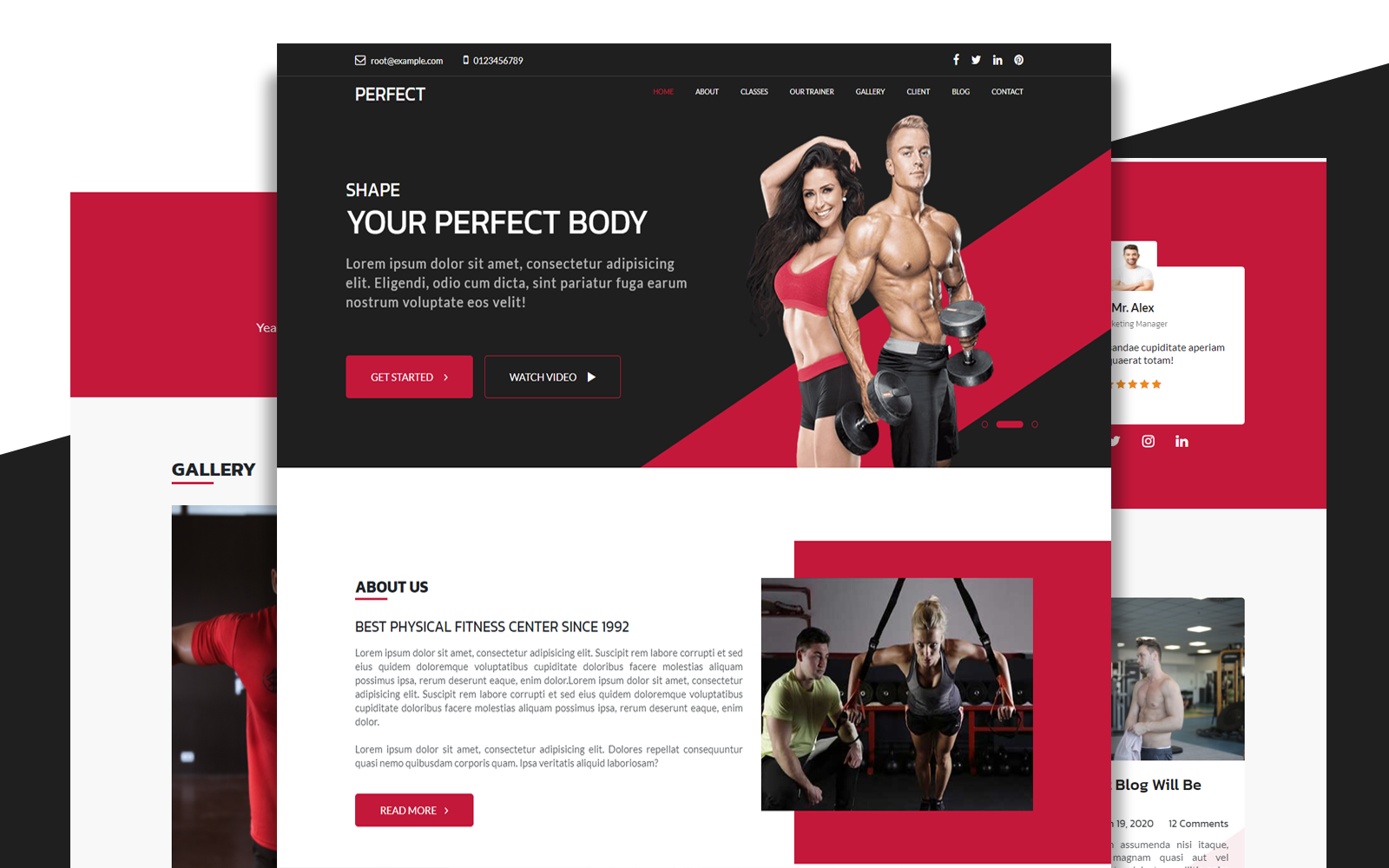 Gym Single Modern Bootstrap Responsive Landing Page Template