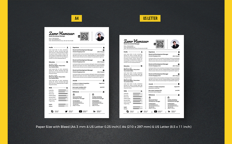 Zamr - Modern Resume Theme Small Screenshot Zamr - Modern Resume Template
