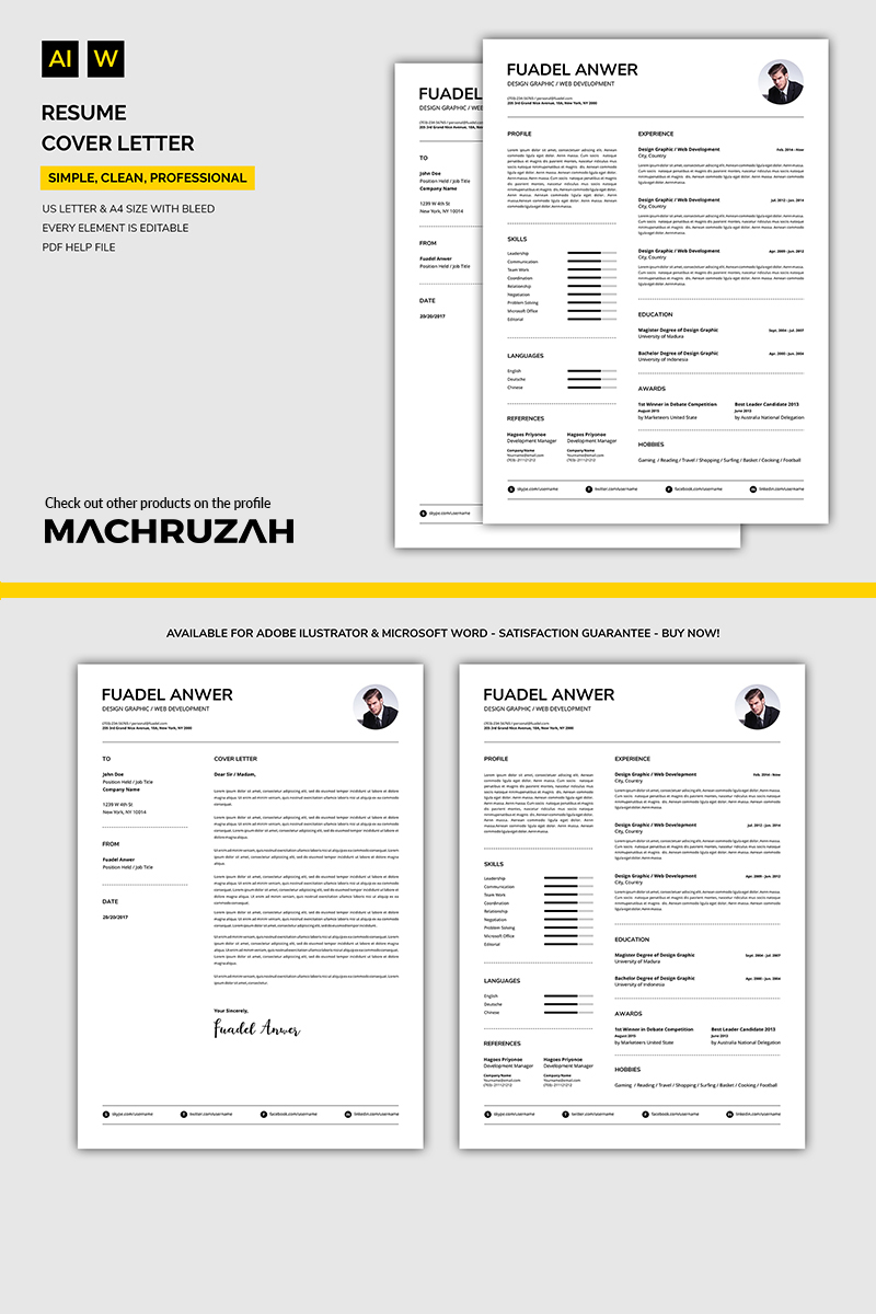 Fuadel - Resume / Cover Letter Resume Theme Small Screenshot Fuadel - Resume / Cover Letter Resume Template
