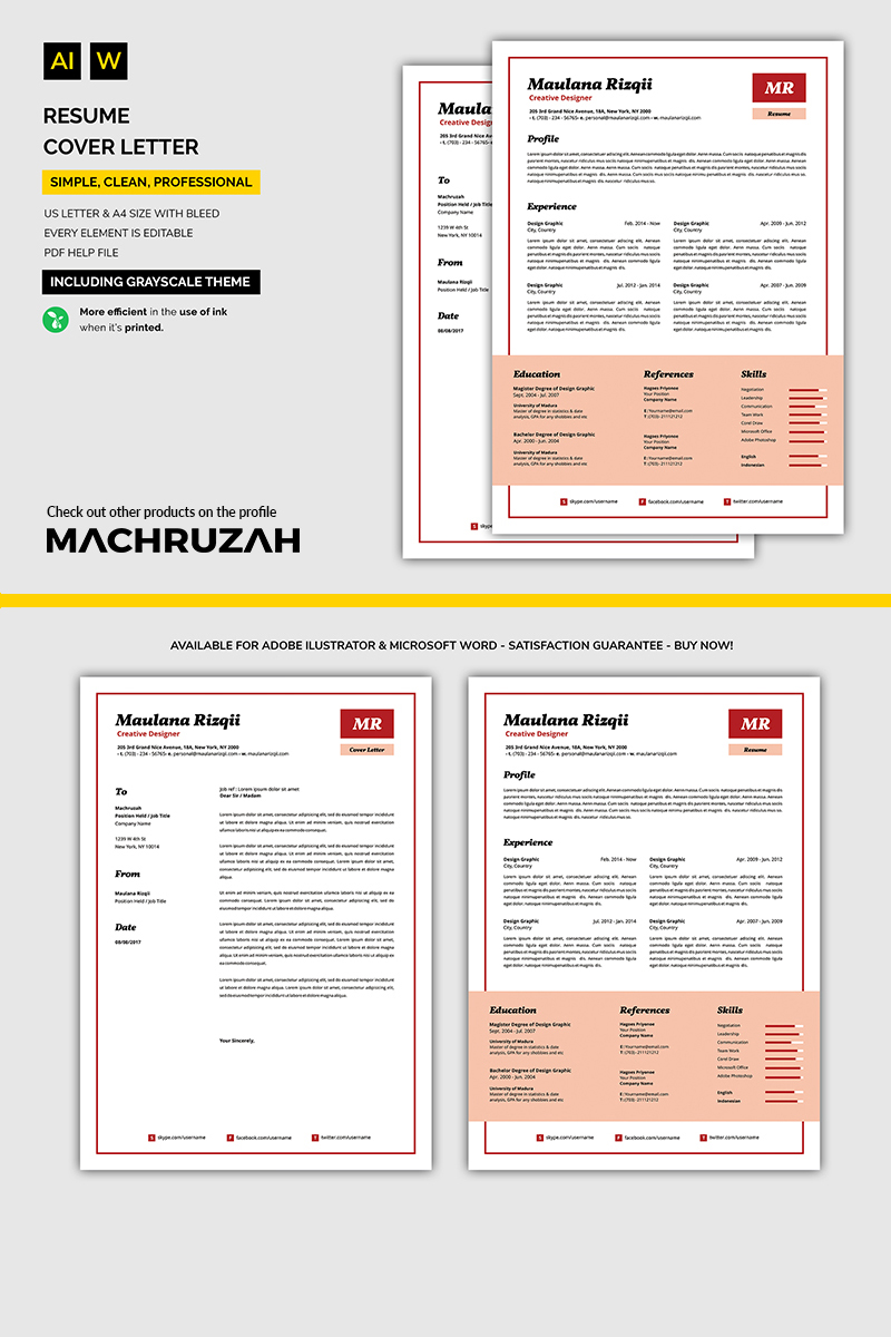 minimalist resume template 71062
