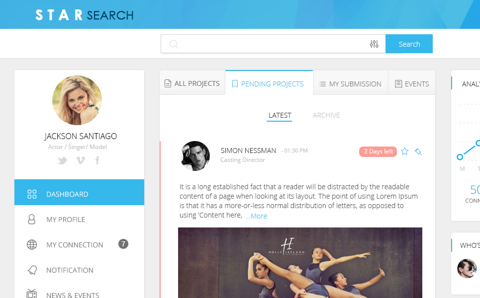Star Search Bootstrap UI Elements Theme Small Screenshot Star Search UI Elements