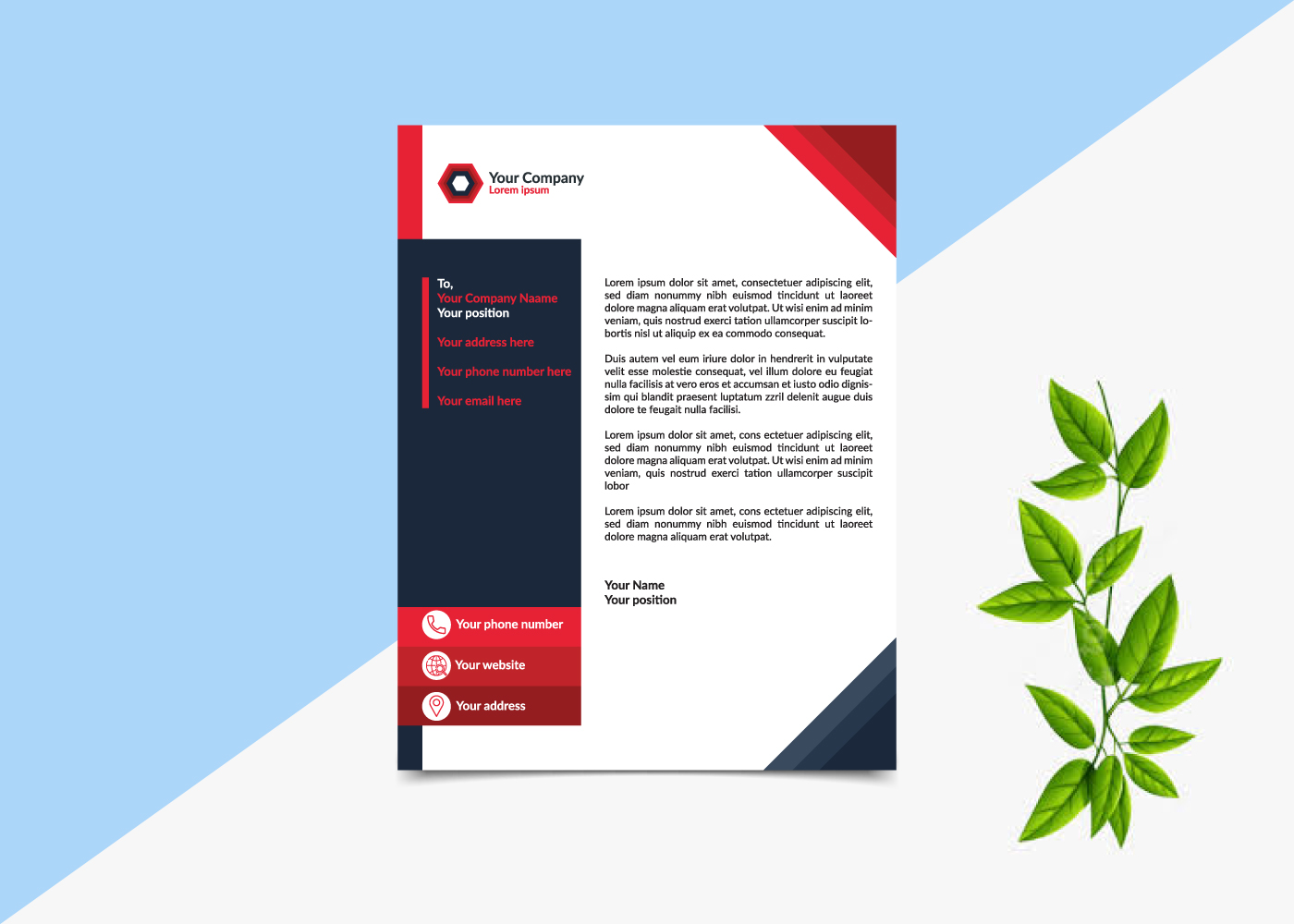 Download Фирменный стиль "Modern Business Letterhead Design - Corporate Identity Template" / Modern Business Letterhead Design - Corporate Identity Template - Фирменный стиль на тему графика letterhead,design,template,document,corporate,head,cover,letter,pad,modern,newsletter,business,color,red,&amp;amp;,black,unique,background,company,graphic