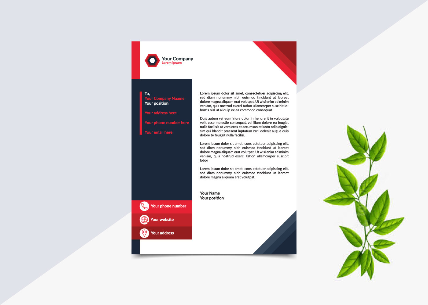 Download Фирменный стиль "Modern Business Letterhead Design - Corporate Identity Template" / Modern Business Letterhead Design - Corporate Identity Template - Фирменный стиль на тему графика letterhead,design,template,document,corporate,head,cover,letter,pad,modern,newsletter,business,color,red,&amp;amp;,black,unique,background,company,graphic