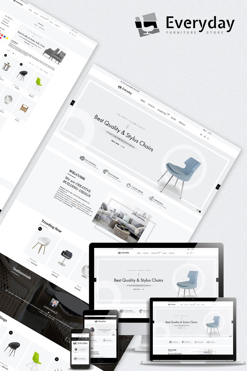 Everyday - Furniture Multipurpose Bootstrap Szablon Shopify Mały zrzut ekranu Responsywny szablon Shopify Everyday - Furniture Multipurpose #80495