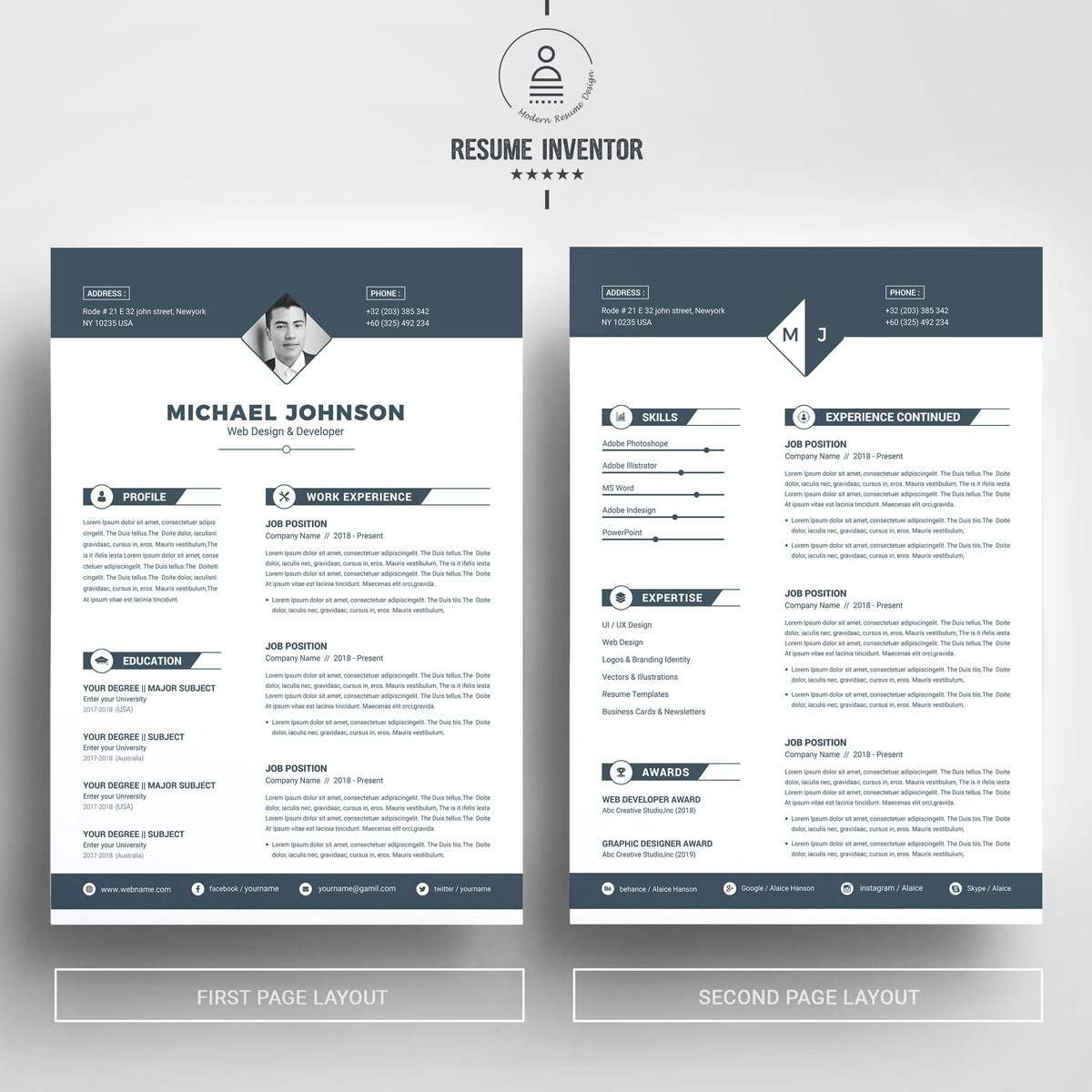 Michael Johnson Premium Resume Theme Small Screenshot Michael Johnson Resume Template
