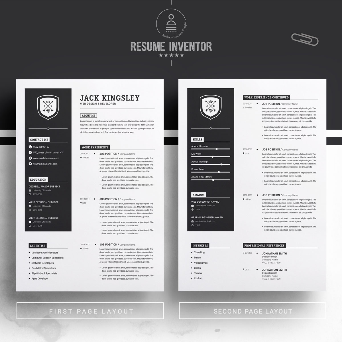 Jack Kingsley Premium Resume Template Small Screenshot Jack Kingsley Resume Template
