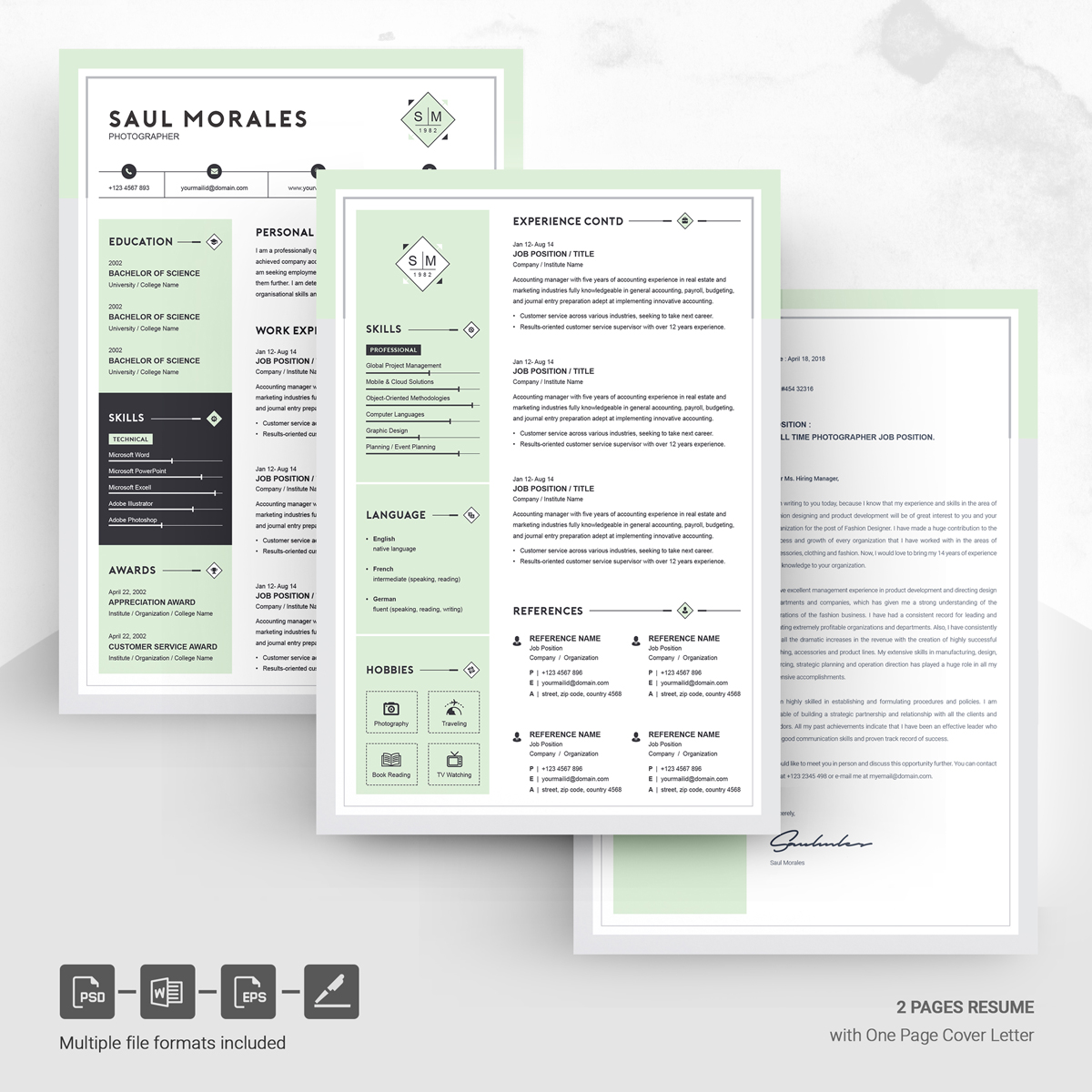Saul Morales Premium Resume Theme Small Screenshot Saul Morales Resume Template
